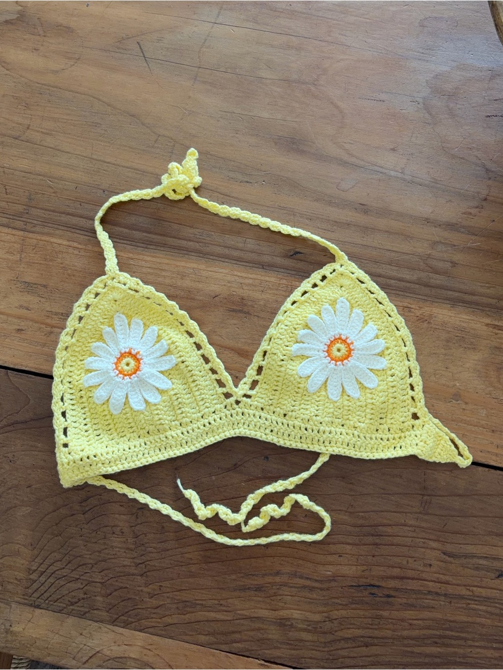 YELLOW CROCHET TOP